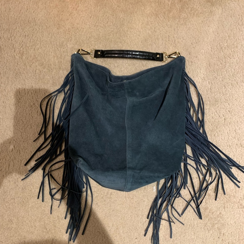 ZARA Blue Suede Purse-EUC!!!!💕